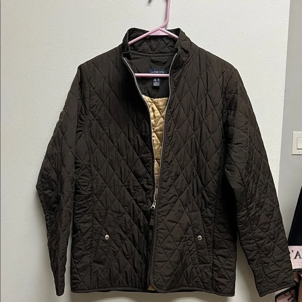 Lands' End Brown Quilted Jacket